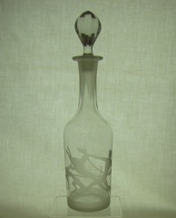 #4033 Maloney Bar Bottle, Crystal, 28 oz with #5003 Nimrod Carving, 1935-1938